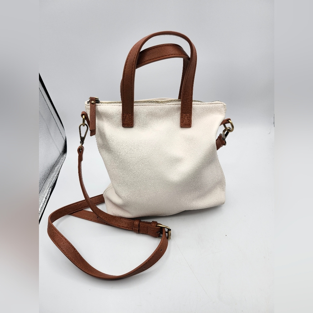 Antik Kraft Elegant Vegan Cream and Brown Crossbody Bag